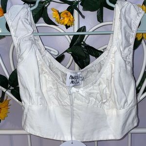 white cropped tank